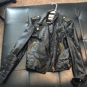 Studded leather jacket